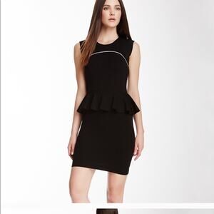 French Connection Black Peplum Mini Dress